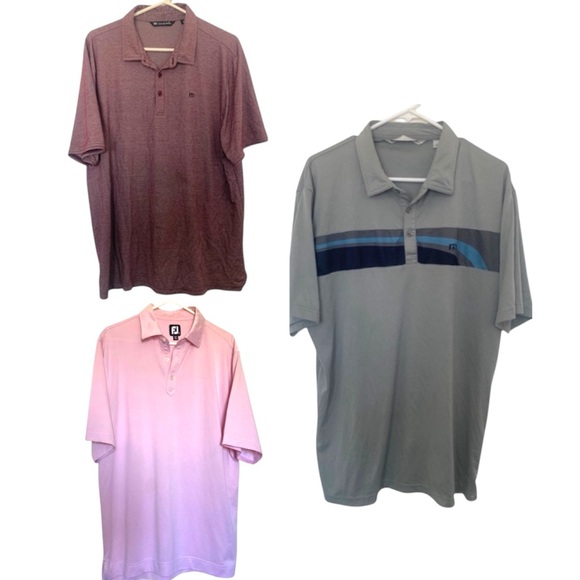 Lot of 3 Mens Golf Shirts Polo Size XL Travis Matthew Footjoy - Picture 1 of 11